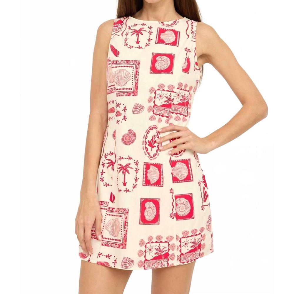 NEW RAISONNEL shell shift dress in red